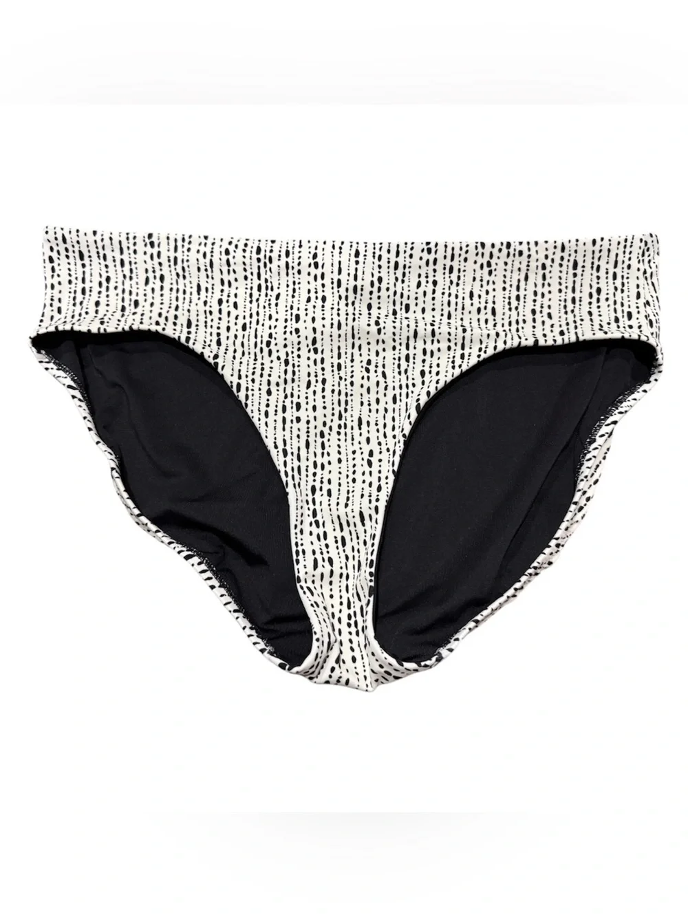 Athleta Clean Full Printed Bikini Bottom, Rice Pearls Sea Salt SIZE Large
